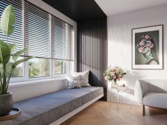 Decowall Acoustic negru 260x30cm 2 bucăți